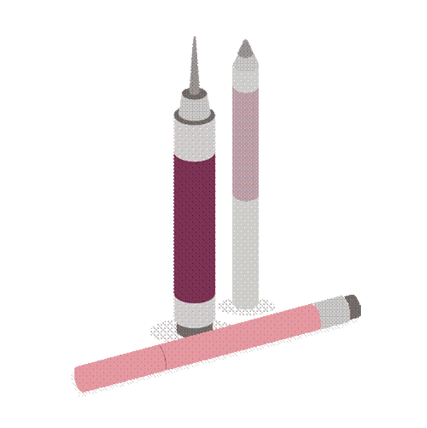 Этикетки для упаковки косметических карандашей и ручек